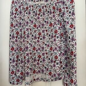 LOFT Floral Blouse - Red and Purple